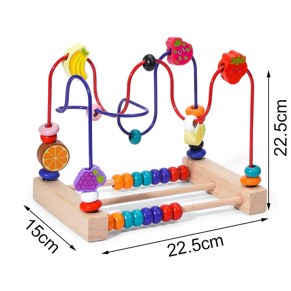 Wooden Bead Maze Abacus Montessori Learning Toy for Toddlers 9