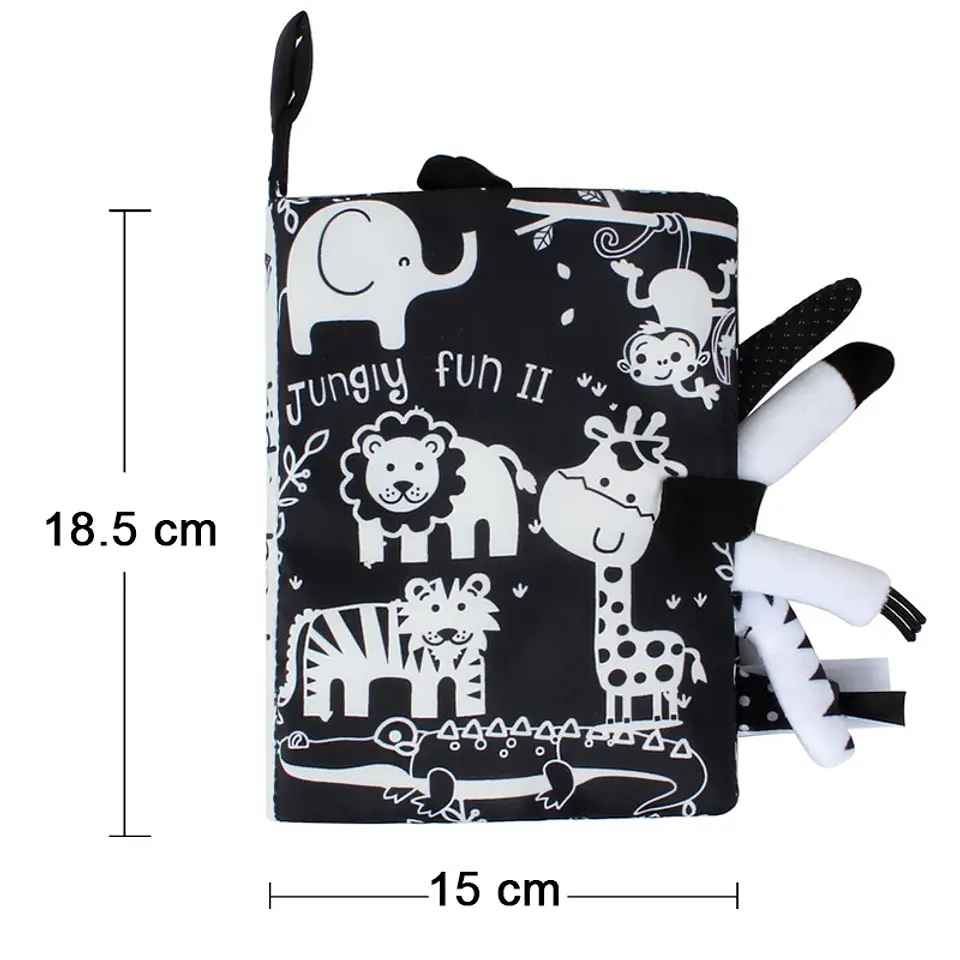 Baby Cloth Book with Animal Tails Sensory Learning Toy for Infants 11