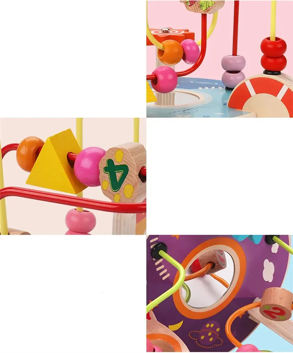 Wooden Bead Maze Abacus Montessori Learning Toy for Toddlers 11