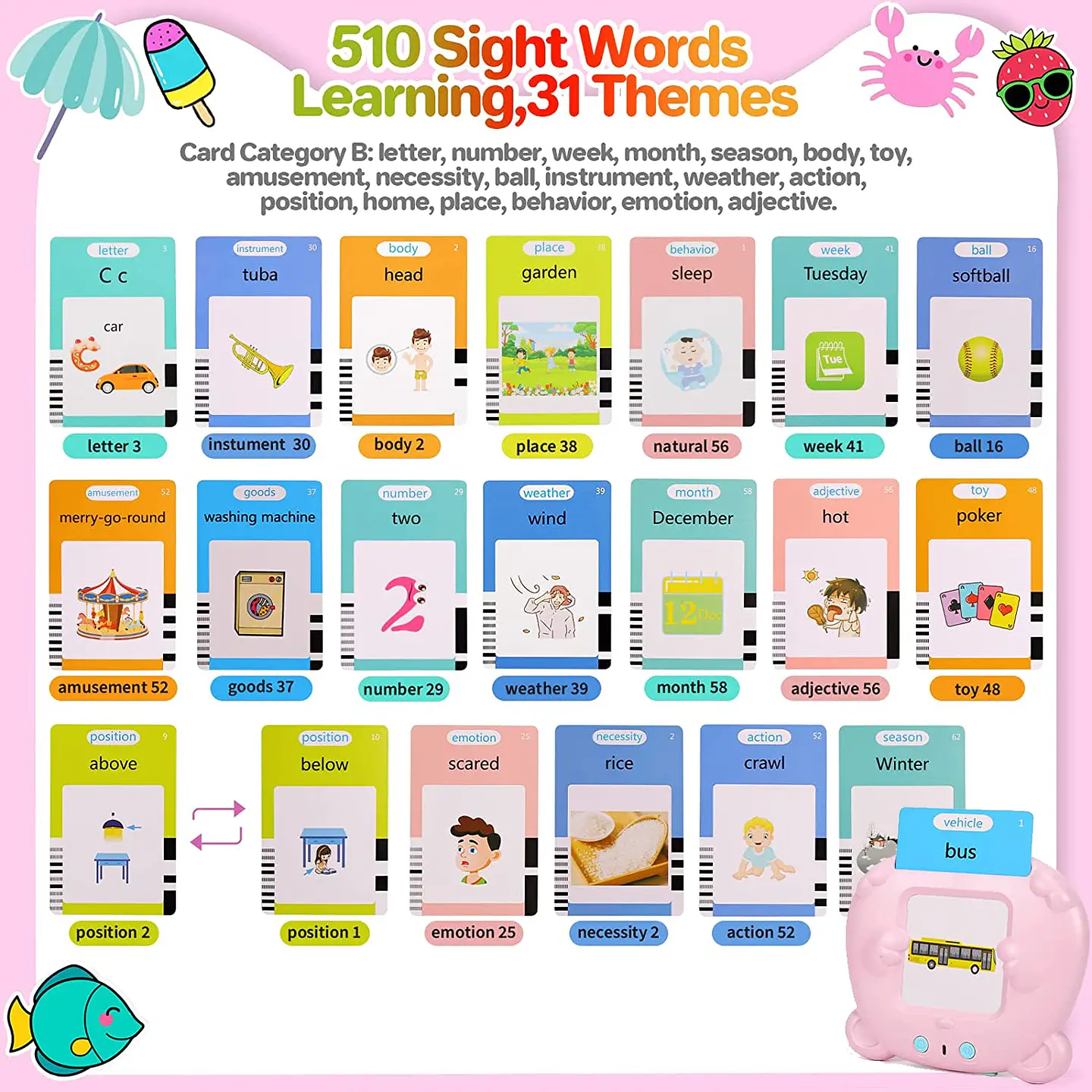 Talking Flash Cards for Kids – Electronic English Learning Toy 9