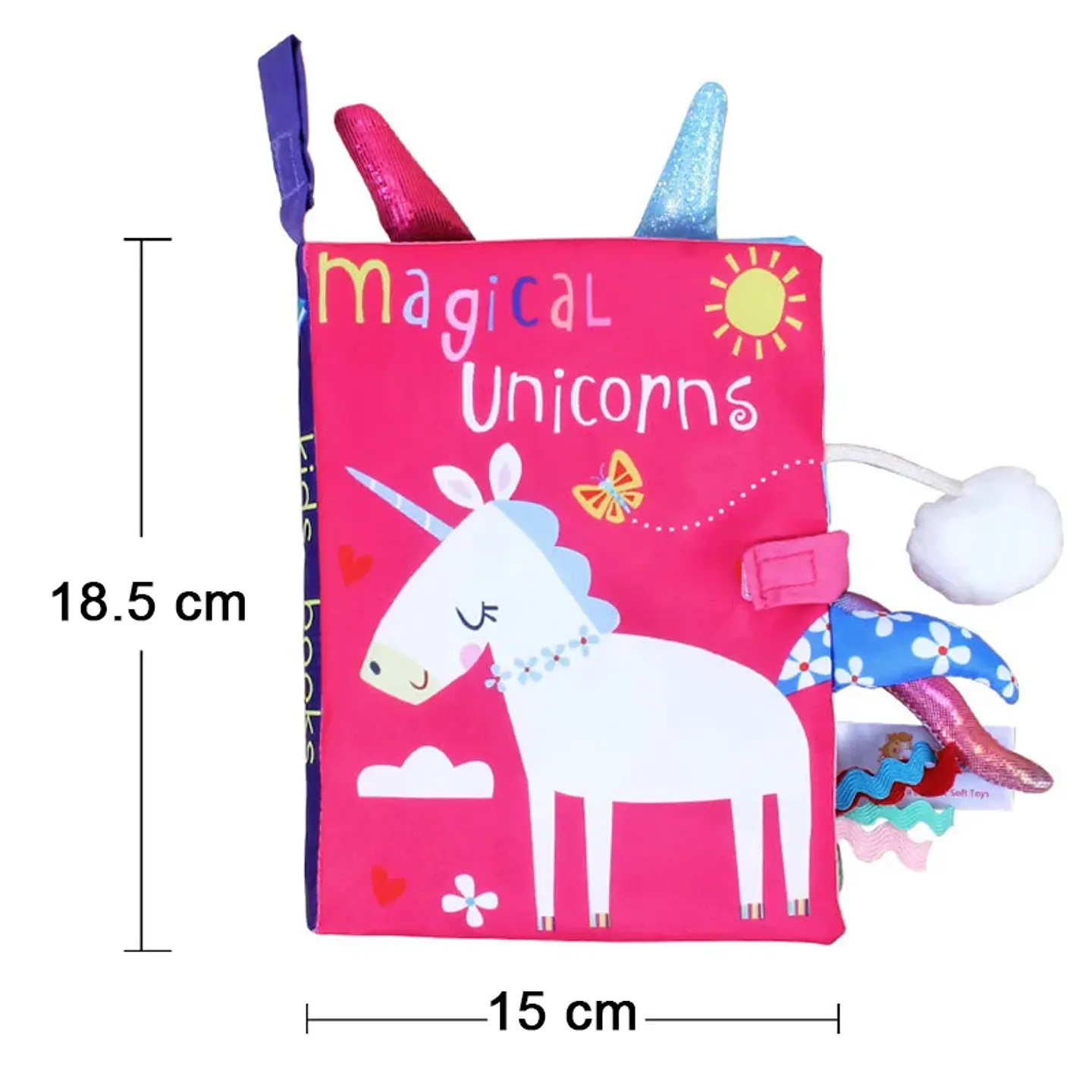 Baby Cloth Book with Animal Tails Sensory Learning Toy for Infants 13