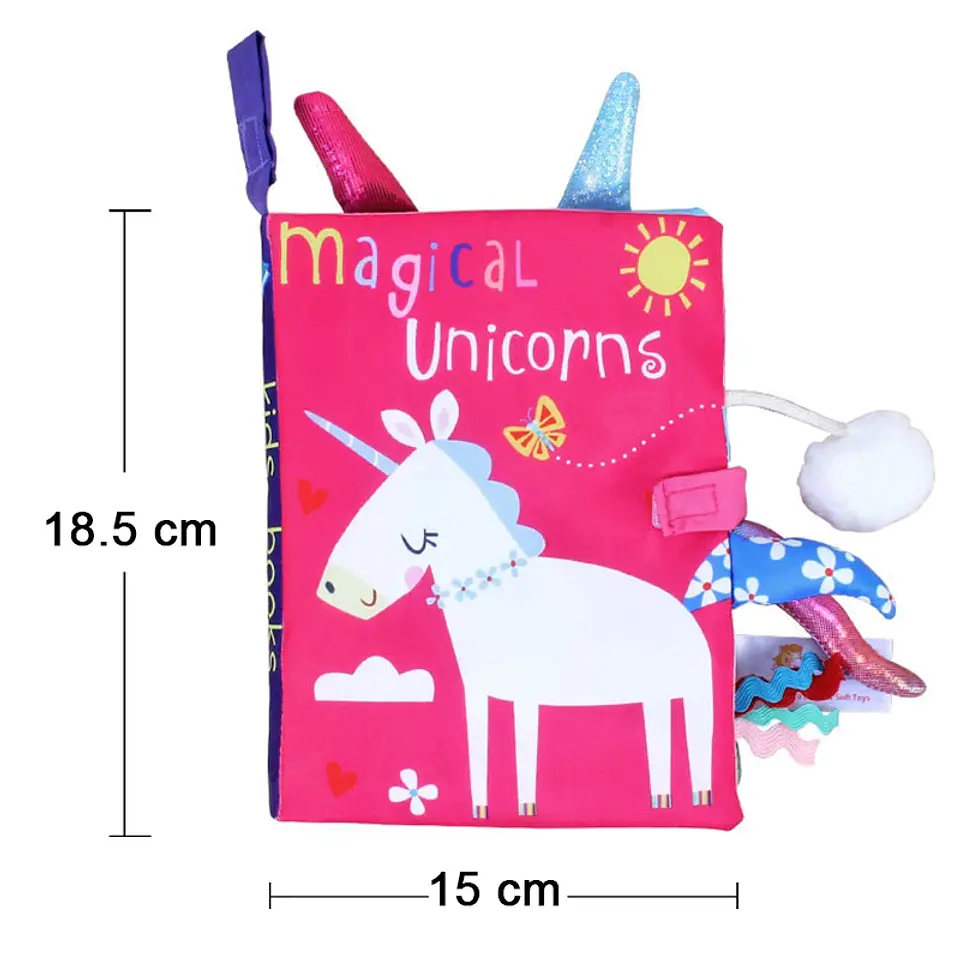 Baby Cloth Book with Animal Tails Sensory Learning Toy for Infants 13