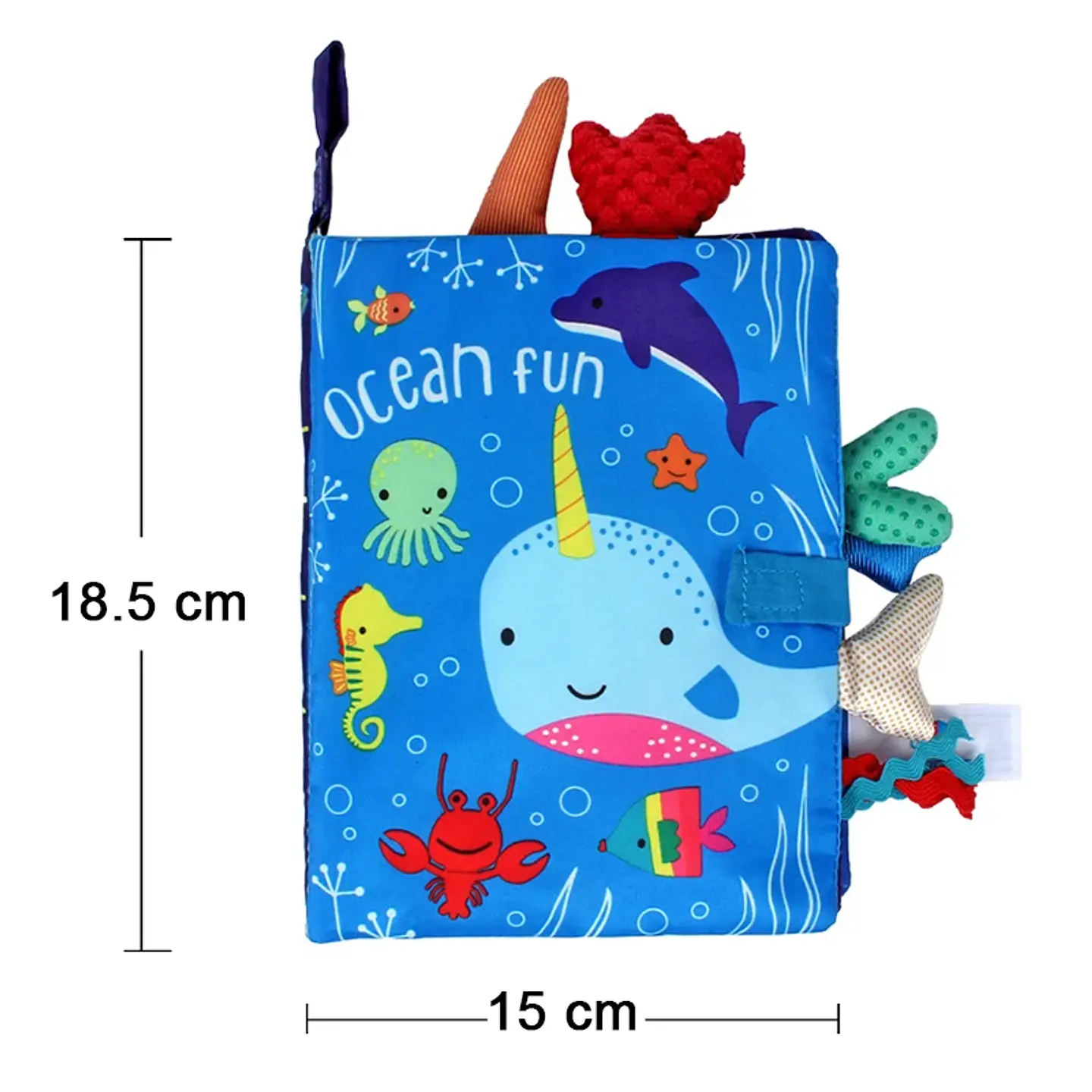 Baby Cloth Book with Animal Tails Sensory Learning Toy for Infants 14