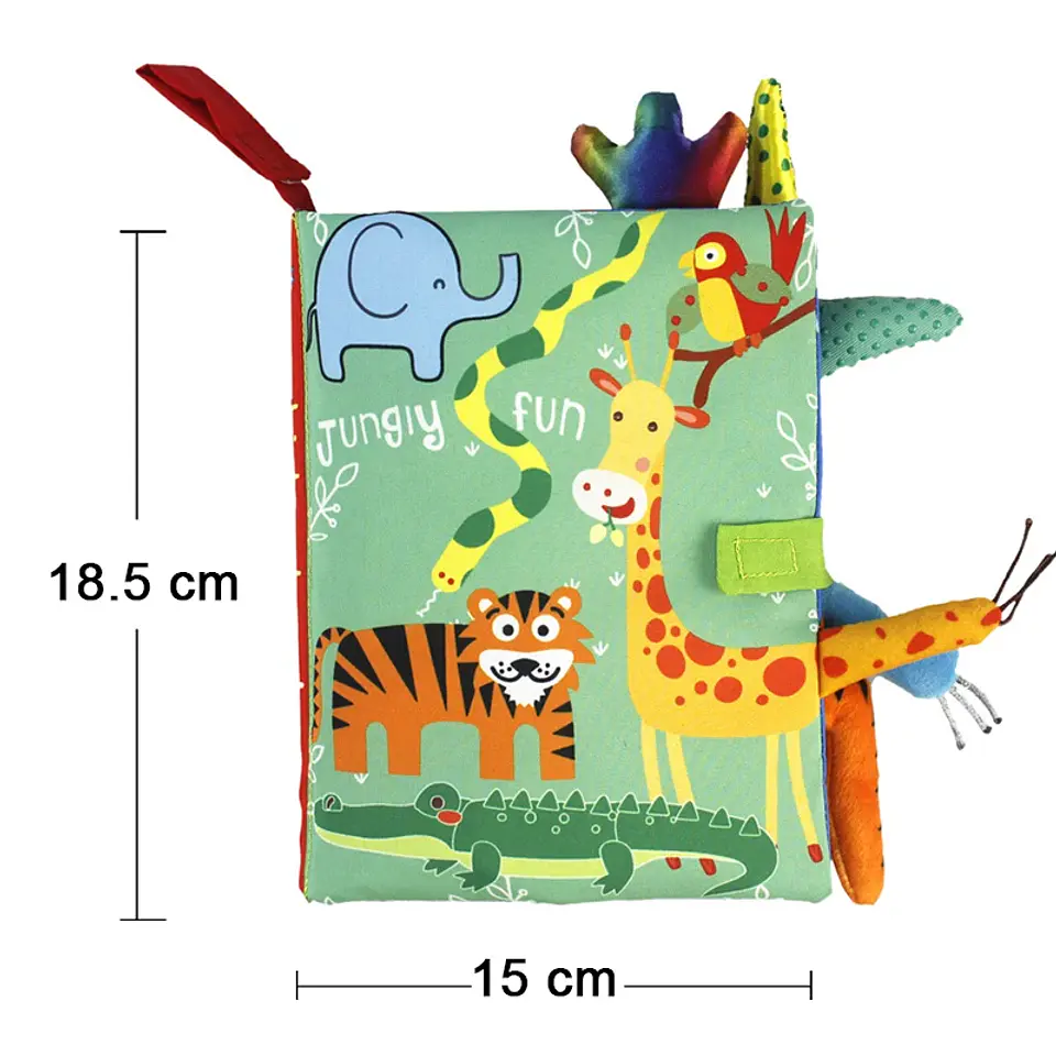 Baby Cloth Book with Animal Tails Sensory Learning Toy for Infants 16