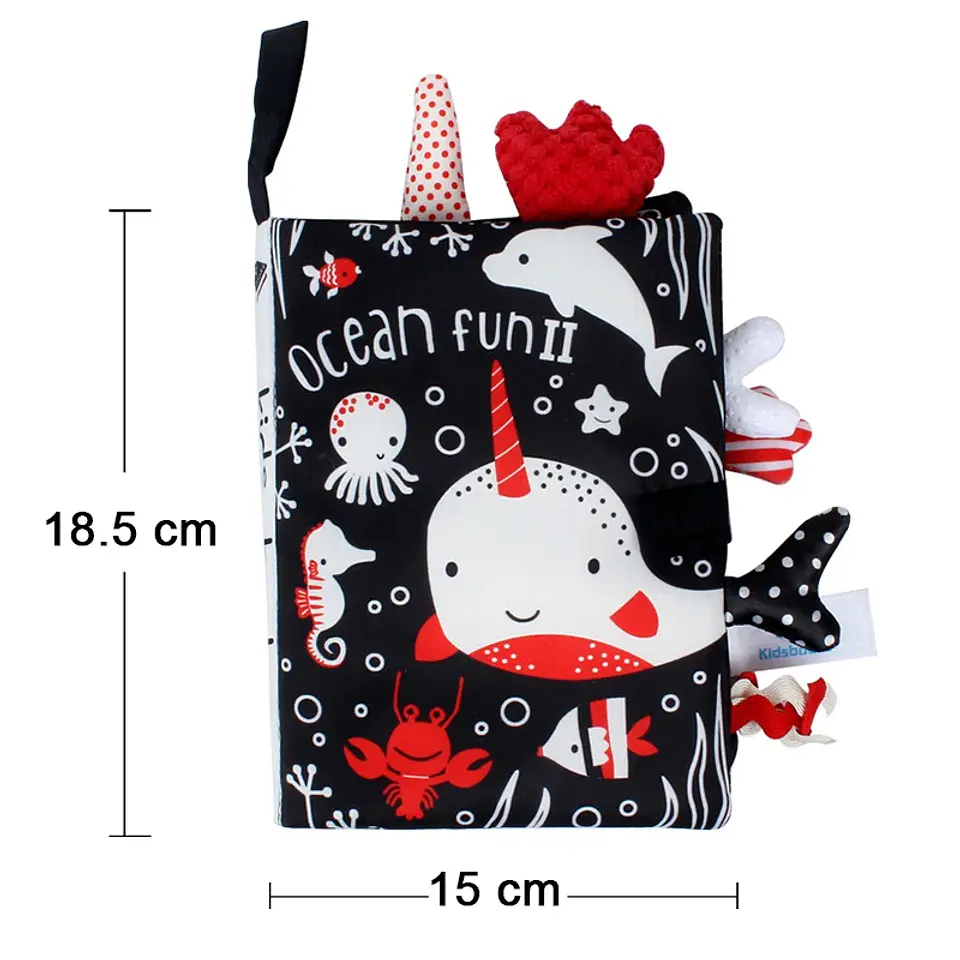 Baby Cloth Book with Animal Tails Sensory Learning Toy for Infants 17