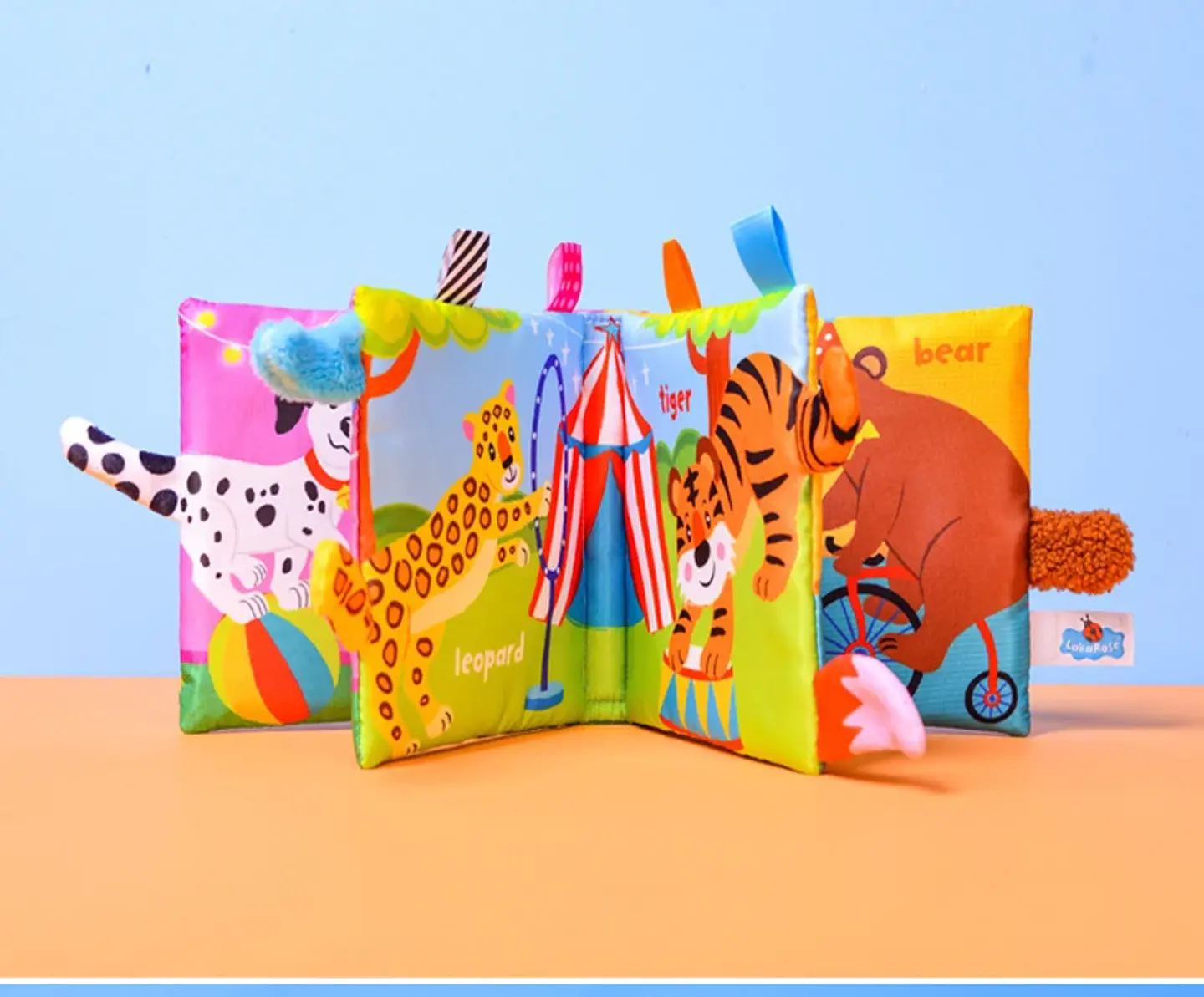 Baby Cloth Book with Animal Tails Sensory Learning Toy for Infants 23