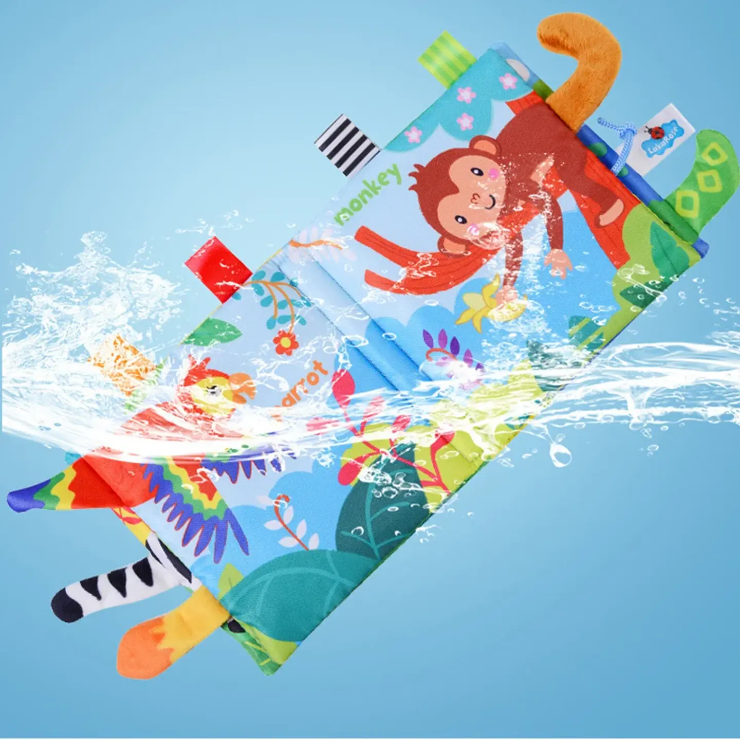 Baby Cloth Book with Animal Tails Sensory Learning Toy for Infants 24