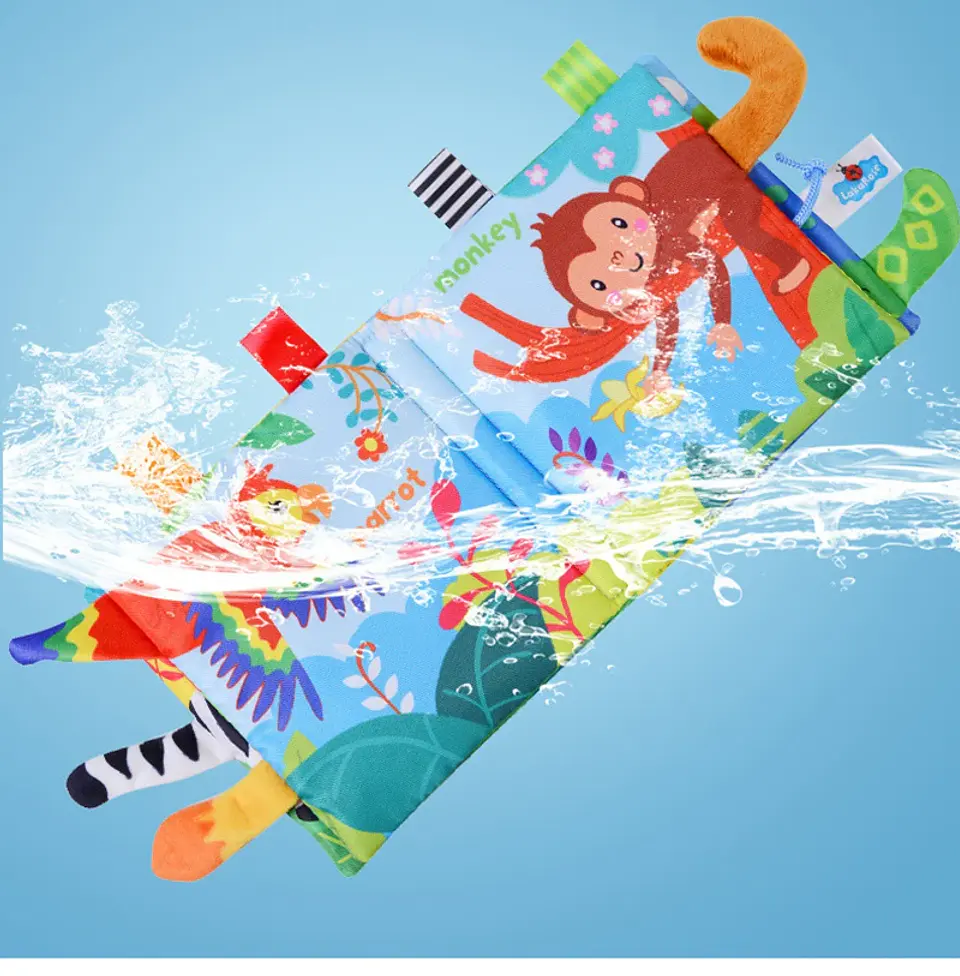 Baby Cloth Book with Animal Tails Sensory Learning Toy for Infants 24