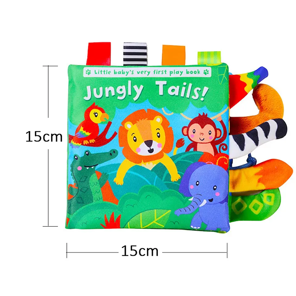 Baby Cloth Book with Animal Tails Sensory Learning Toy for Infants 27