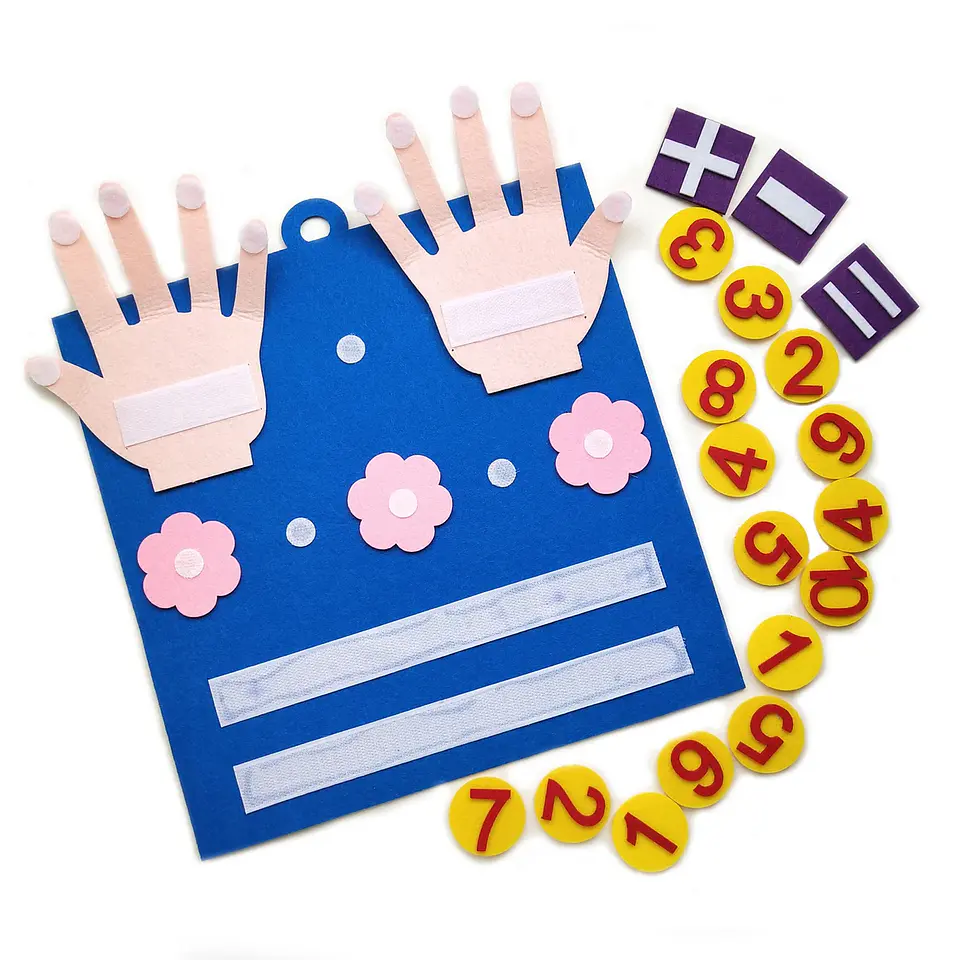 Felt Finger Numbers Math Toy  Montessori Counting Game for Kids 5