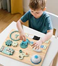 Wooden Montessori Busy Board 9 in 1 Sensory Activity Board for Toddlers - Thumbnail 4