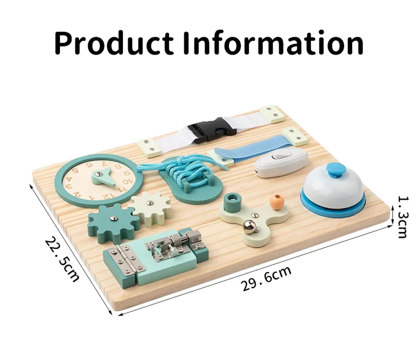 Wooden Montessori Busy Board 9 in 1 Sensory Activity Board for Toddlers 14