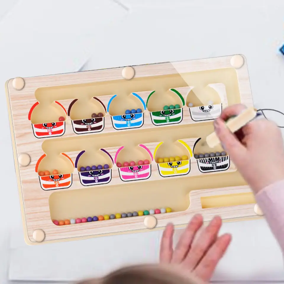 Magnetic Color and Number Maze  Montessori Fine Motor Learning Board 7