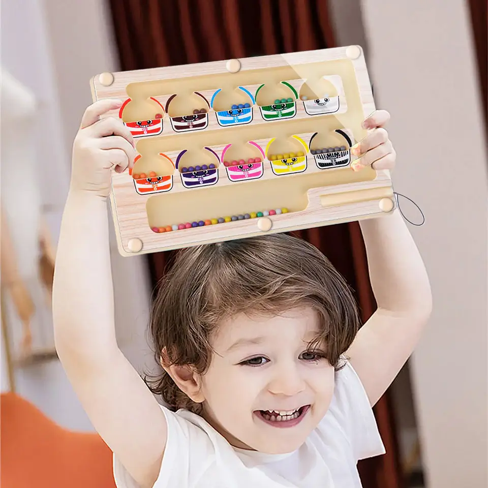 Magnetic Color and Number Maze  Montessori Fine Motor Learning Board 8