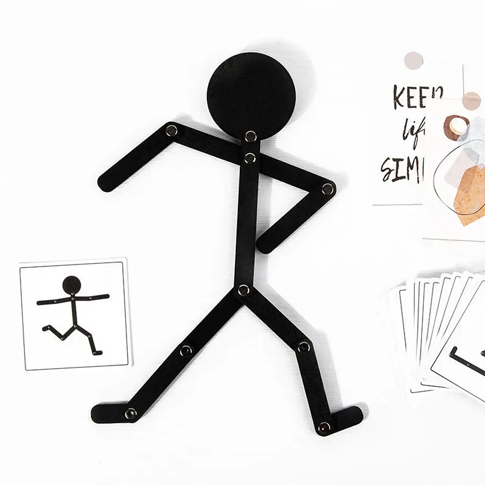 DIY Stick Figure Puzzle Board Montessori Fine Motor Learning Game 4