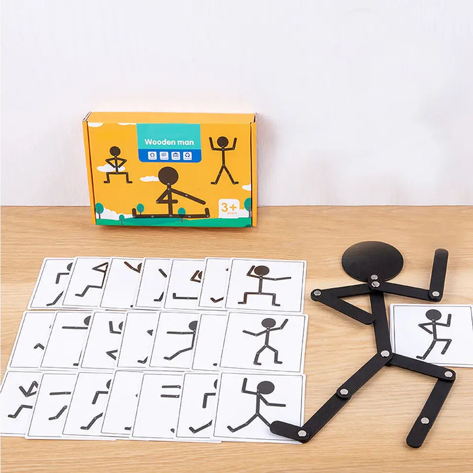 DIY Stick Figure Puzzle Board Montessori Fine Motor Learning Game 11
