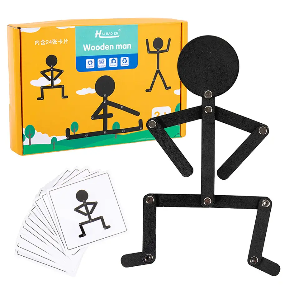 DIY Stick Figure Puzzle Board Montessori Fine Motor Learning Game 15