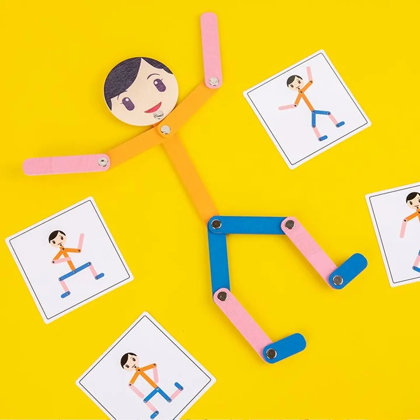 DIY Stick Figure Puzzle Board Montessori Fine Motor Learning Game 21