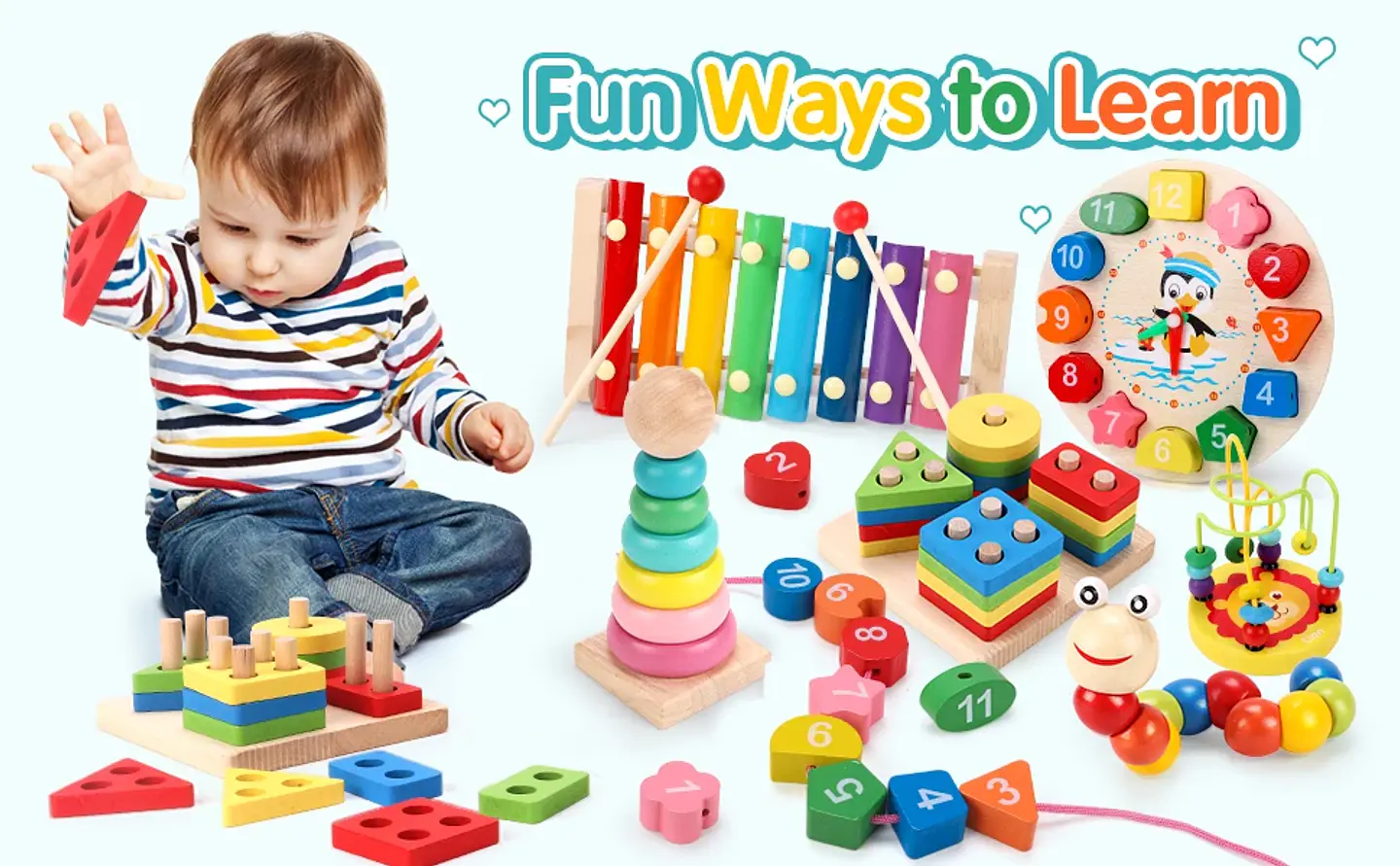 3D Wooden Puzzle for Kids Montessori Early Learning Educational Toy 25