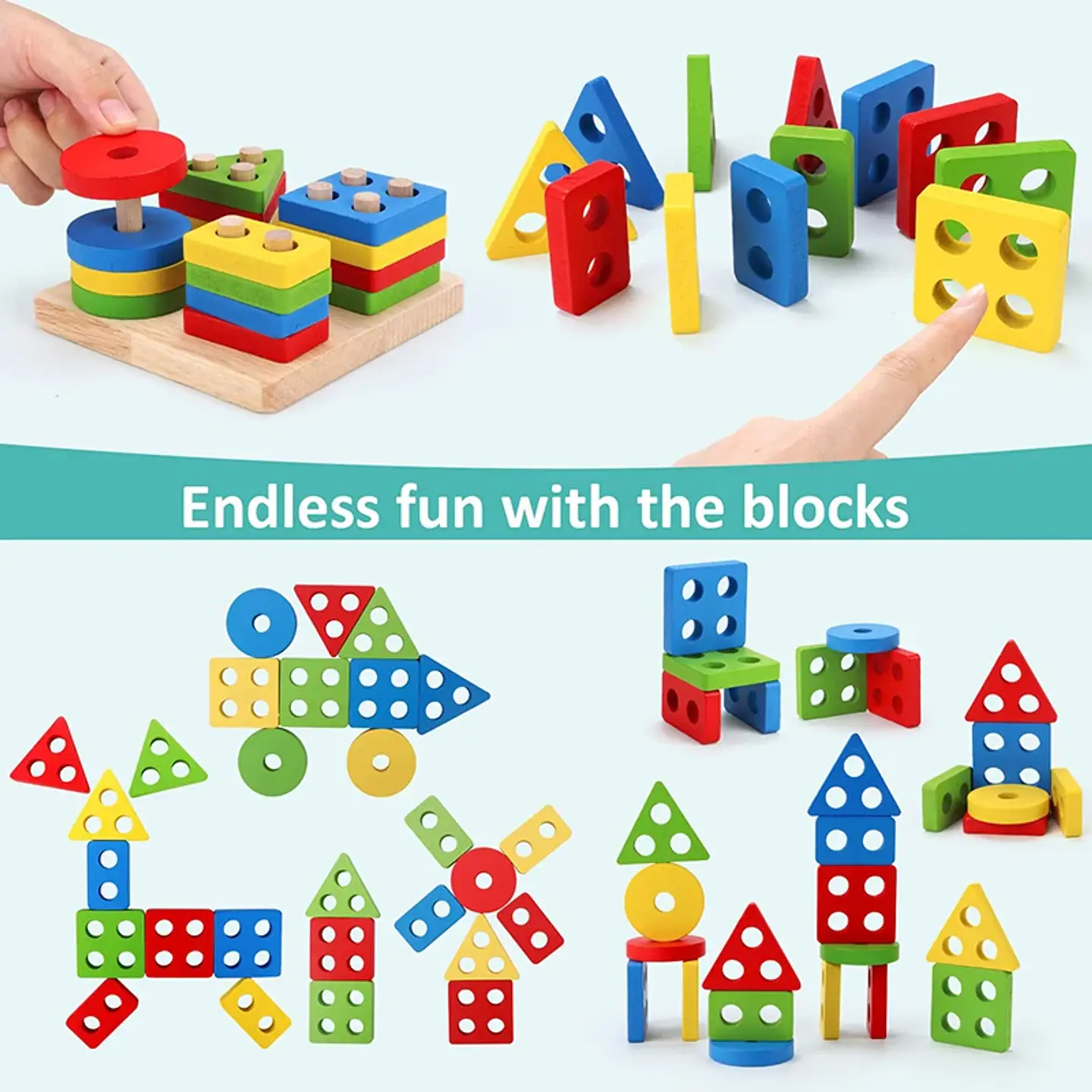 3D Wooden Puzzle for Kids Montessori Early Learning Educational Toy 28