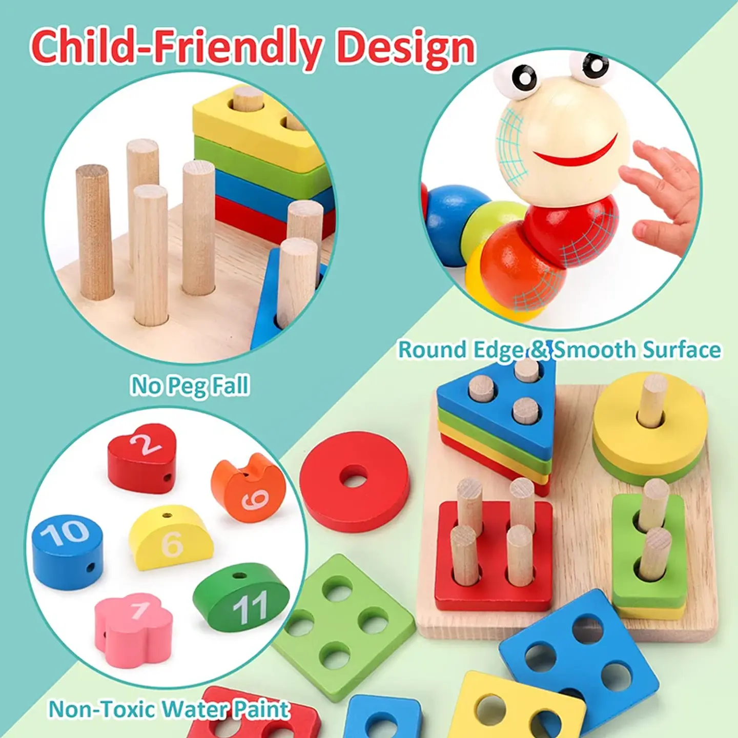 3D Wooden Puzzle for Kids Montessori Early Learning Educational Toy 29