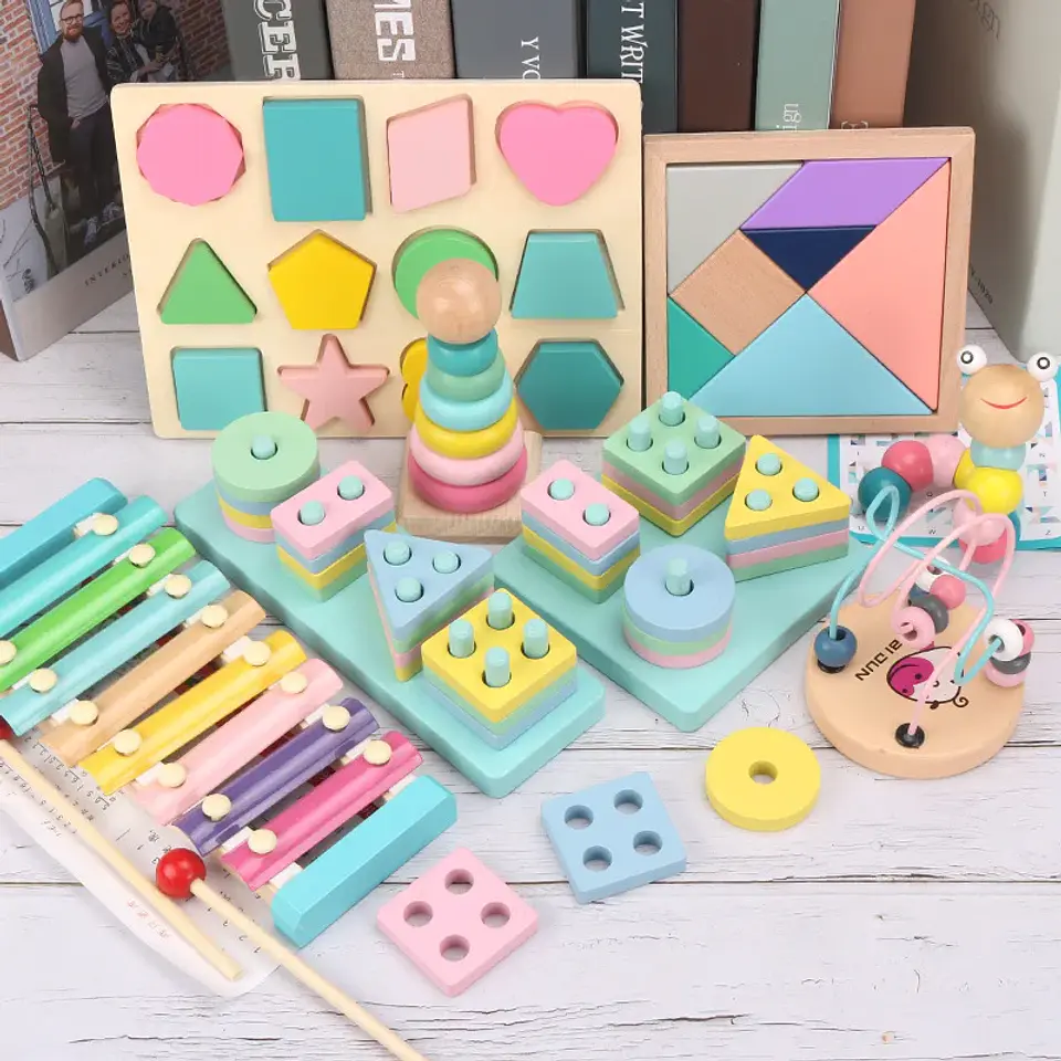 3D Wooden Puzzle for Kids Montessori Early Learning Educational Toy 32