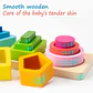 Wooden Color Sorting Toy Montessori Shape Stacking Learning Set - Thumbnail 13