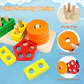 Wooden Color Sorting Toy Montessori Shape Stacking Learning Set - Thumbnail 16