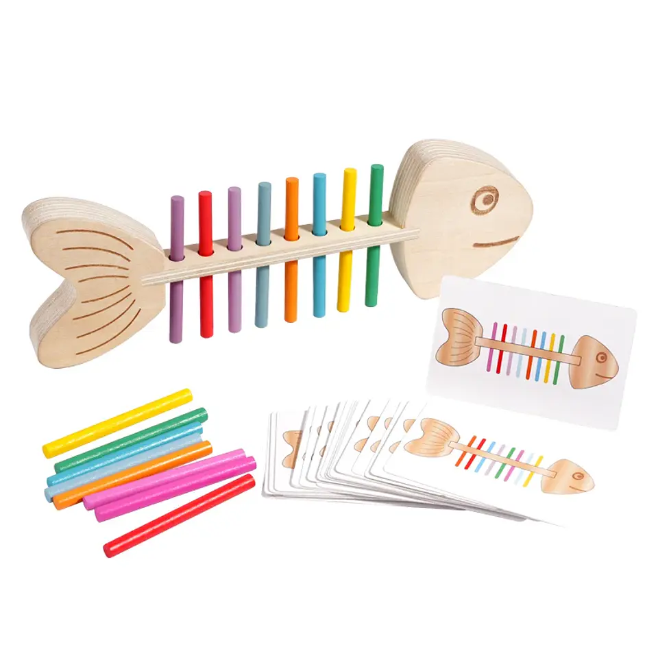 Wooden Balance Game  Montessori Color Matching & Fine Motor Toy 1