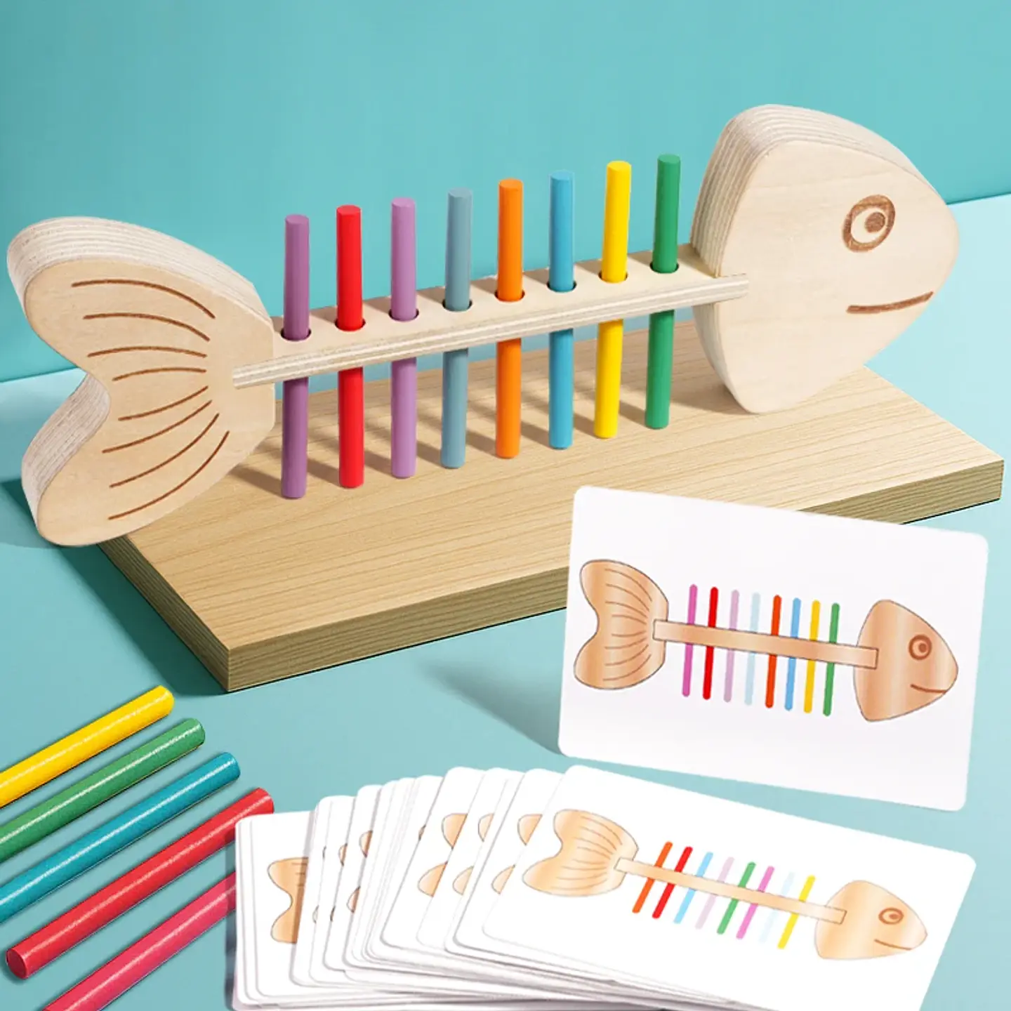 Wooden Balance Game  Montessori Color Matching & Fine Motor Toy 2