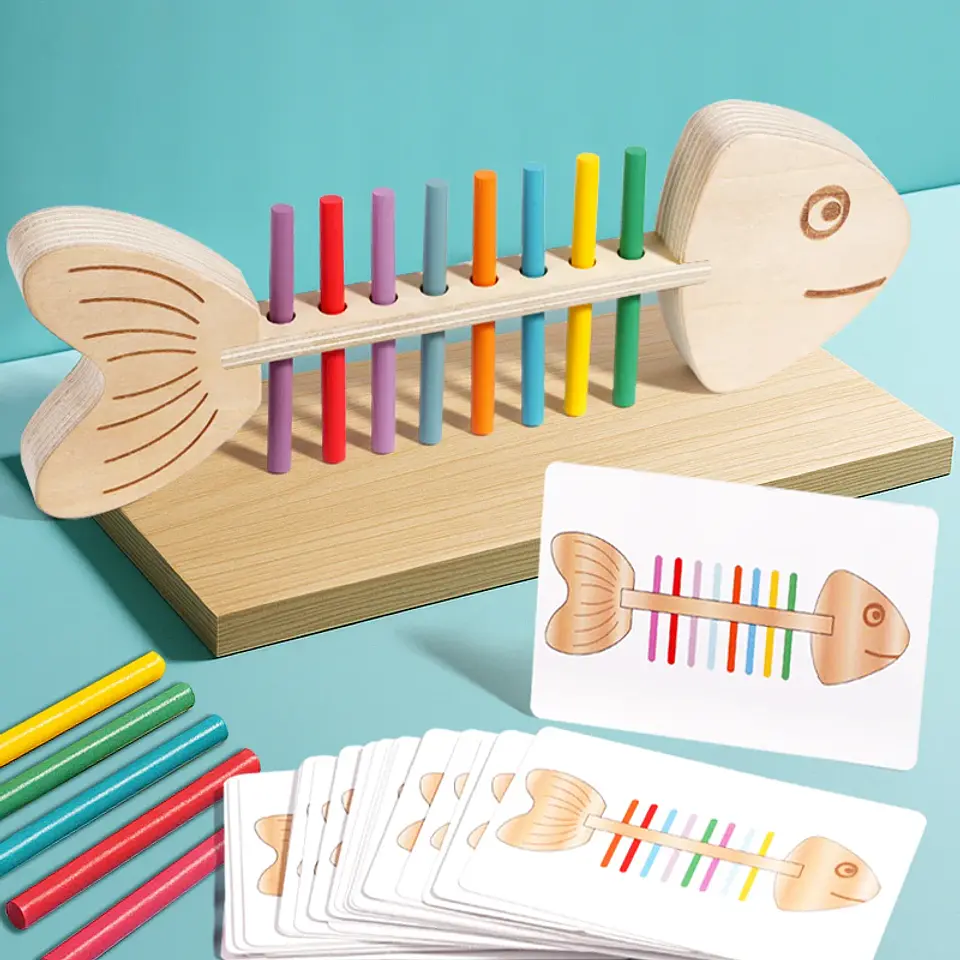 Wooden Balance Game  Montessori Color Matching & Fine Motor Toy 2