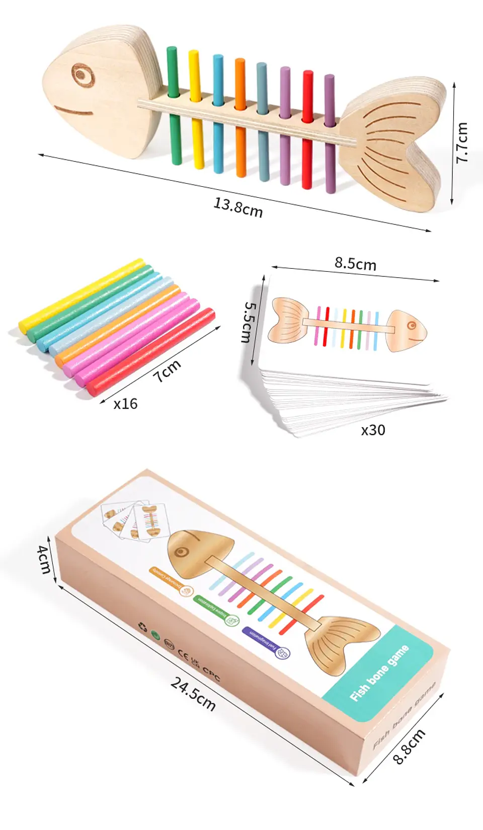 Wooden Balance Game  Montessori Color Matching & Fine Motor Toy 10