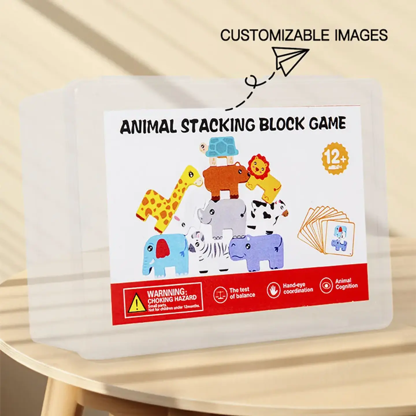 Animal Stacking Balance Toy  Montessori Wooden Shape Matching Game 10