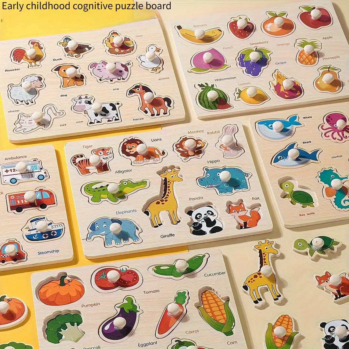 Wooden Geometry Puzzle Board Montessori Shape Matching Toy for Toddlers 3