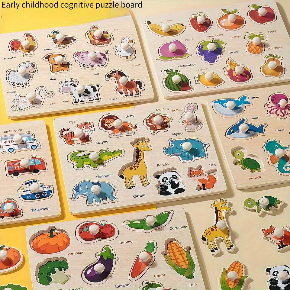 Wooden Geometry Puzzle Board Montessori Shape Matching Toy for Toddlers 3