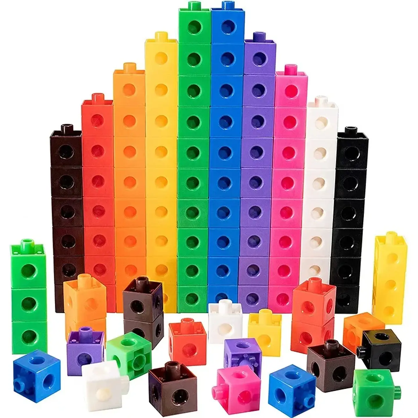 100-Piece Math Linking Cubes Educational Counting & Stacking Blocks for Kids 1