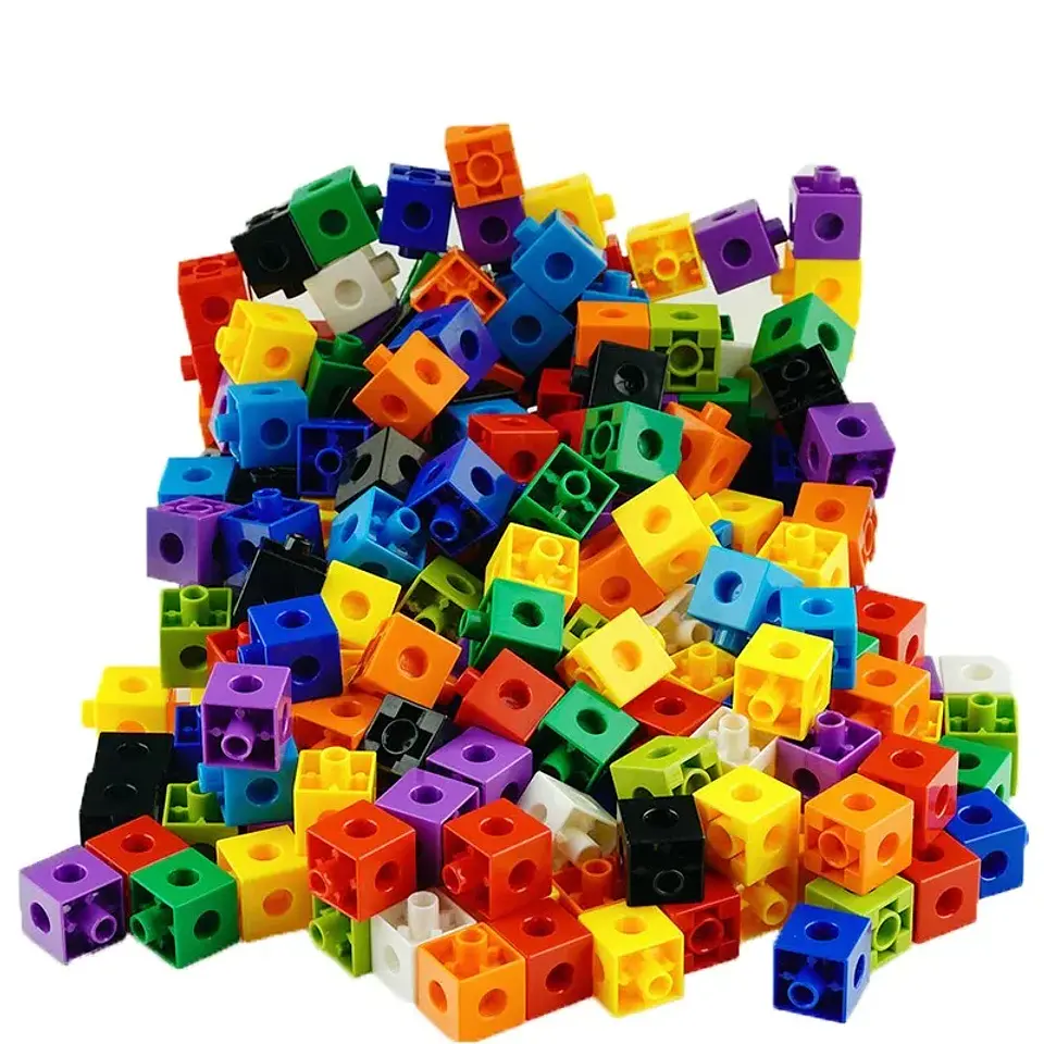 100-Piece Math Linking Cubes Educational Counting & Stacking Blocks for Kids 2