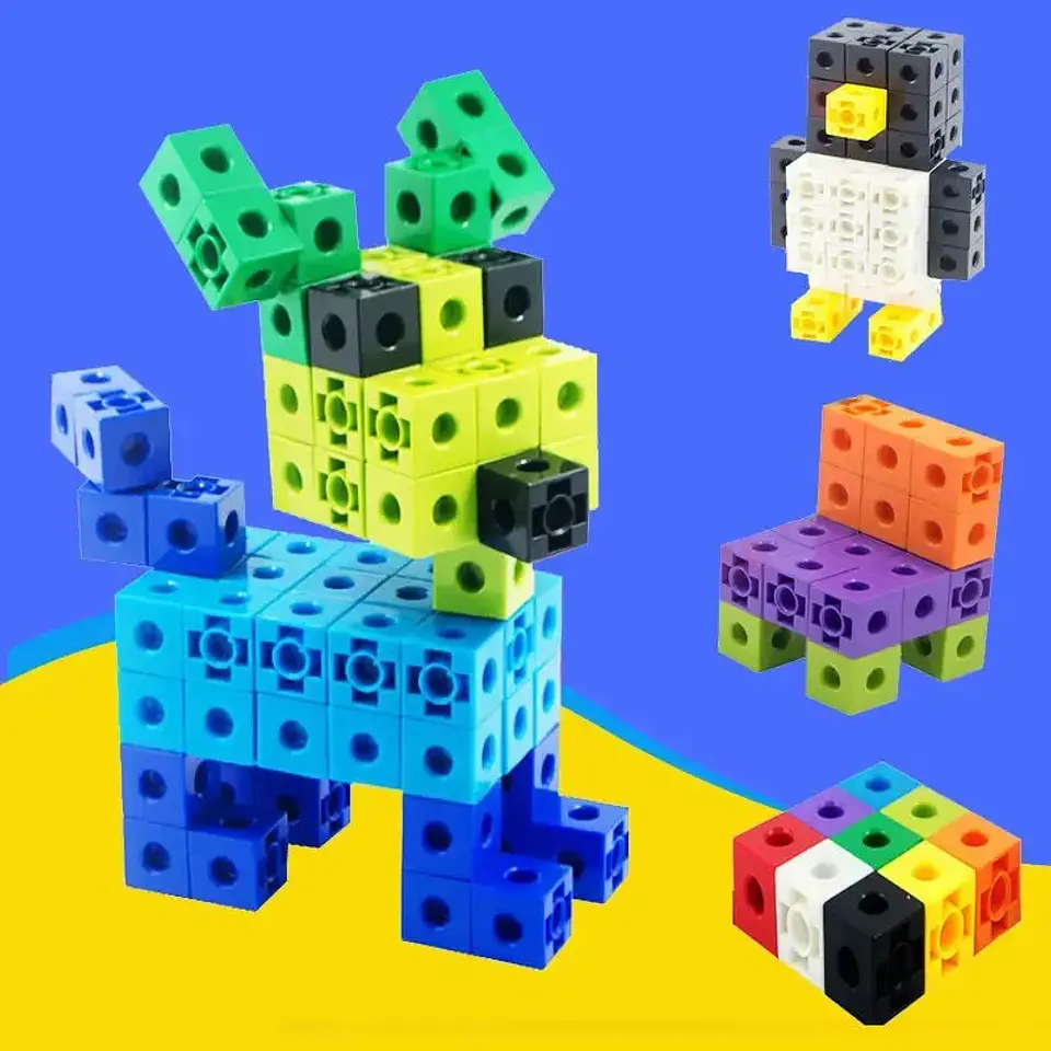 100-Piece Math Linking Cubes Educational Counting & Stacking Blocks for Kids 3