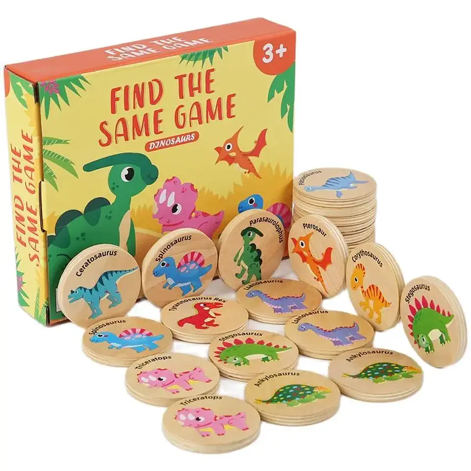 Memory Matching Puzzle  Montessori Wooden Cognitive Matching Board for Kids 1