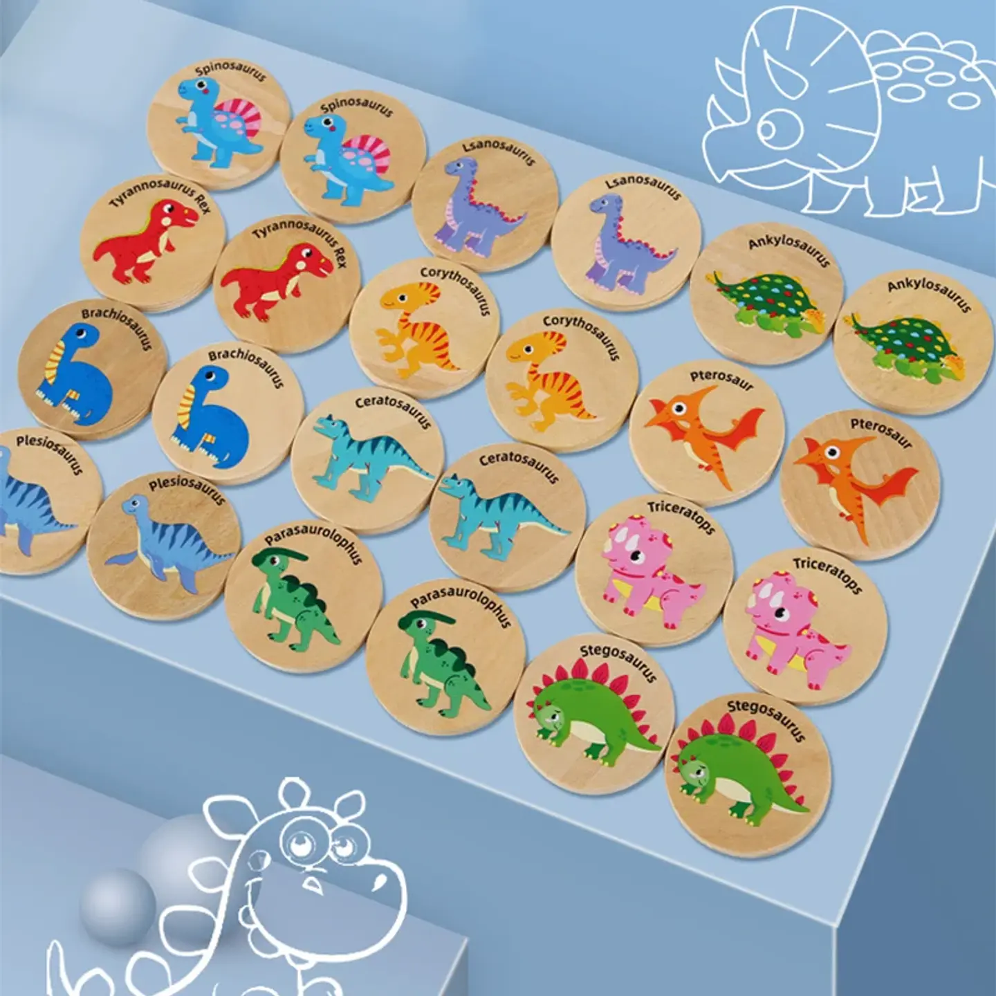 Memory Matching Puzzle  Montessori Wooden Cognitive Matching Board for Kids 2