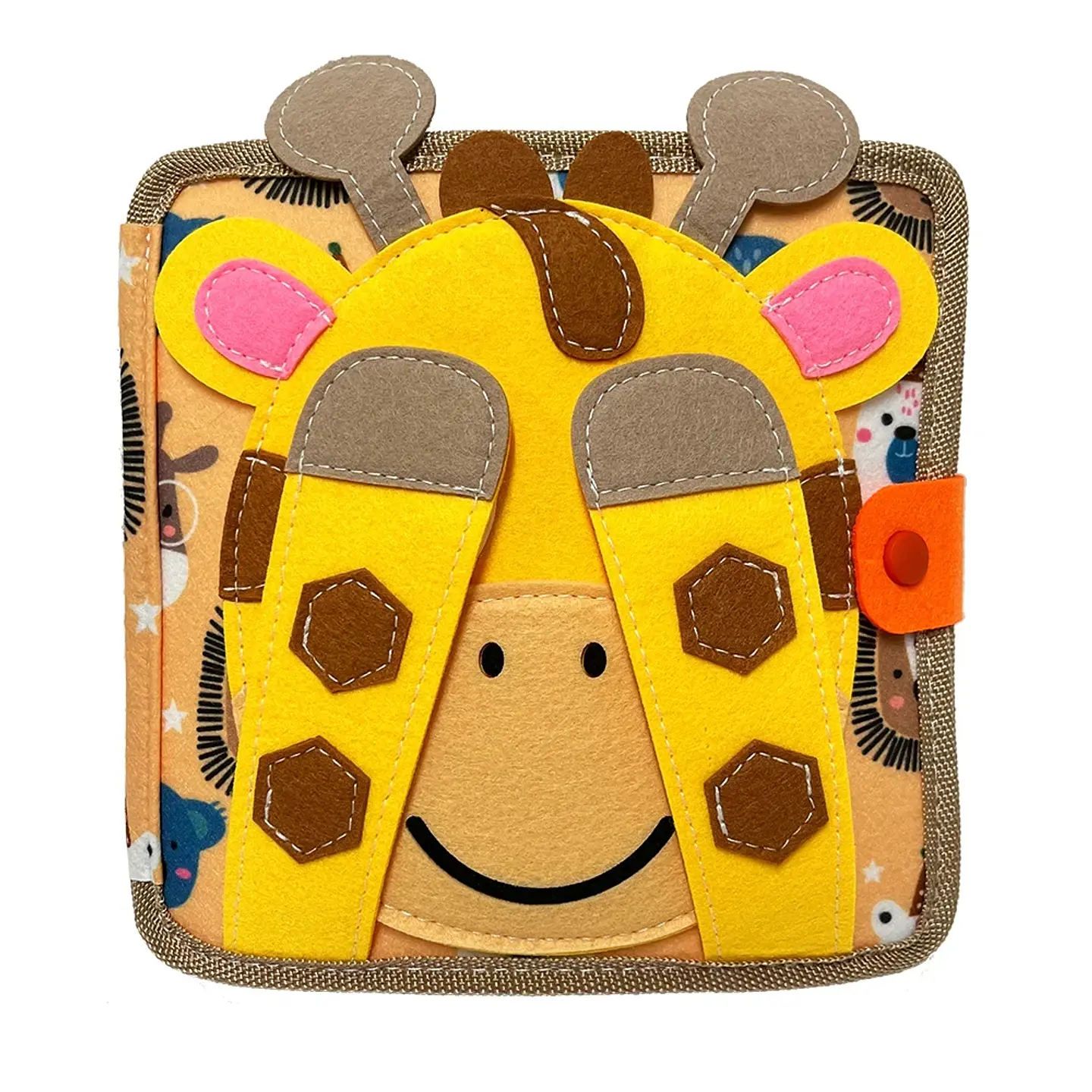 Felt Busy Book Montessori Giraffe Quiet Book for Fine Motor Skills 2