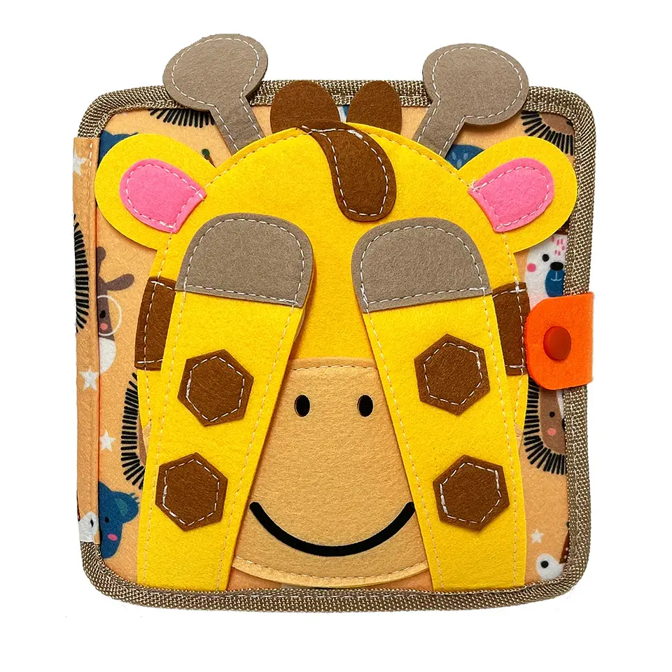 Felt Busy Book Montessori Giraffe Quiet Book for Fine Motor Skills 2