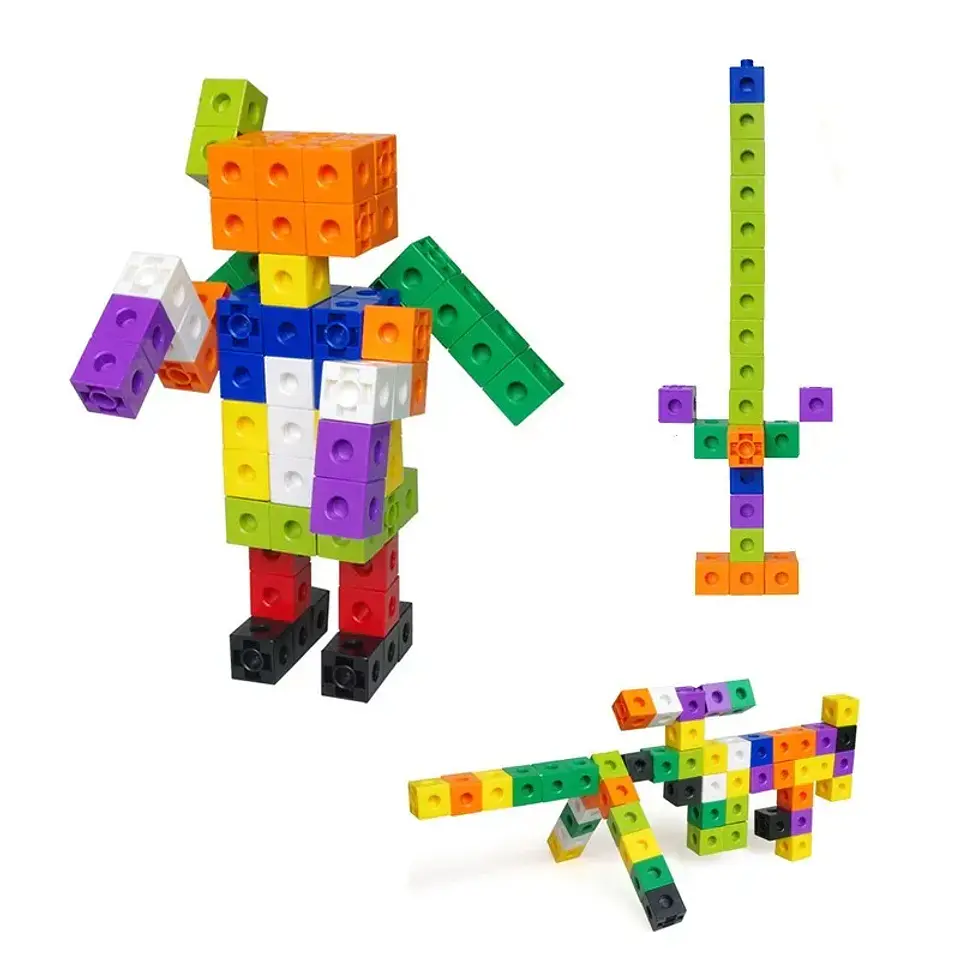 100-Piece Math Linking Cubes Educational Counting & Stacking Blocks for Kids 4