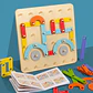 Wooden Geoboard  Montessori Geometric Pegboard Construction Puzzle for Kids - Thumbnail 1