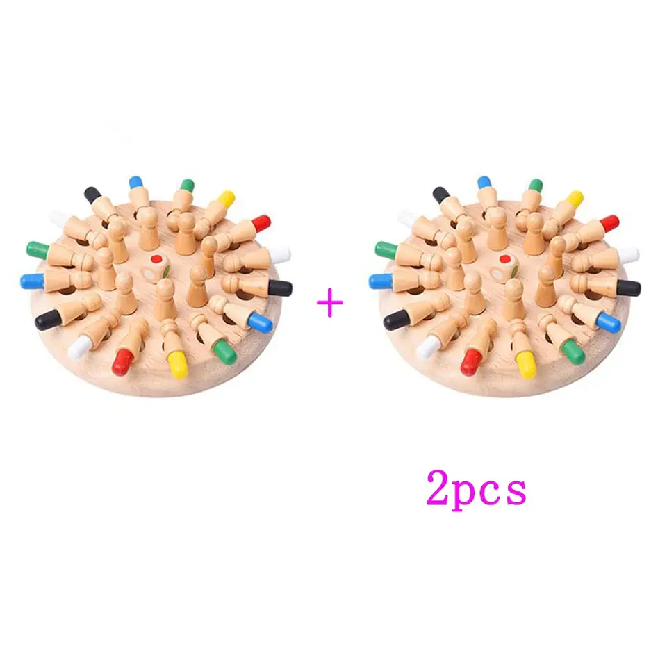 Wooden Memory Matching Game Montessori Color Sensory Chess Toy for Kids 7