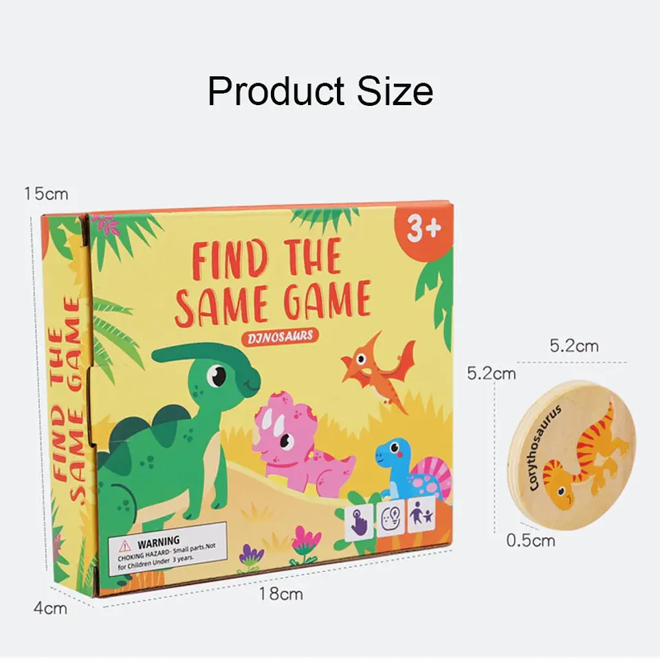 Memory Matching Puzzle  Montessori Wooden Cognitive Matching Board for Kids 5