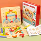 Wooden Geoboard  Montessori Geometric Pegboard Construction Puzzle for Kids - Thumbnail 3