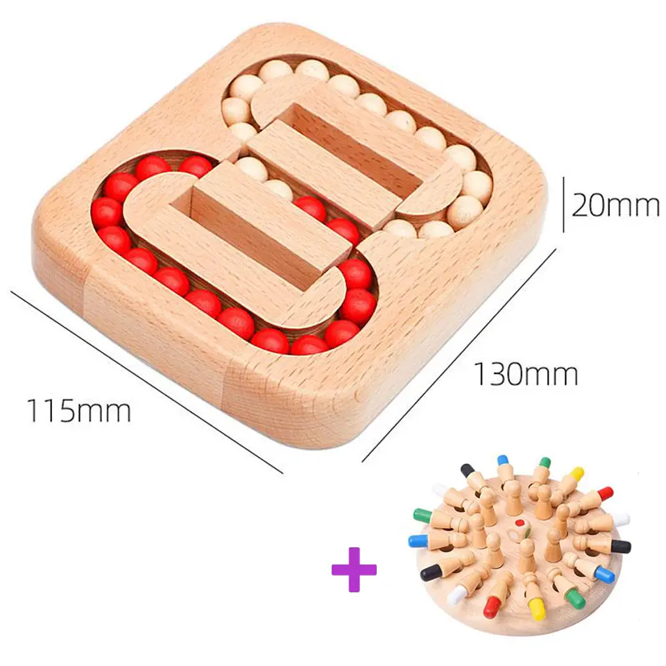 Wooden Memory Matching Game Montessori Color Sensory Chess Toy for Kids 8