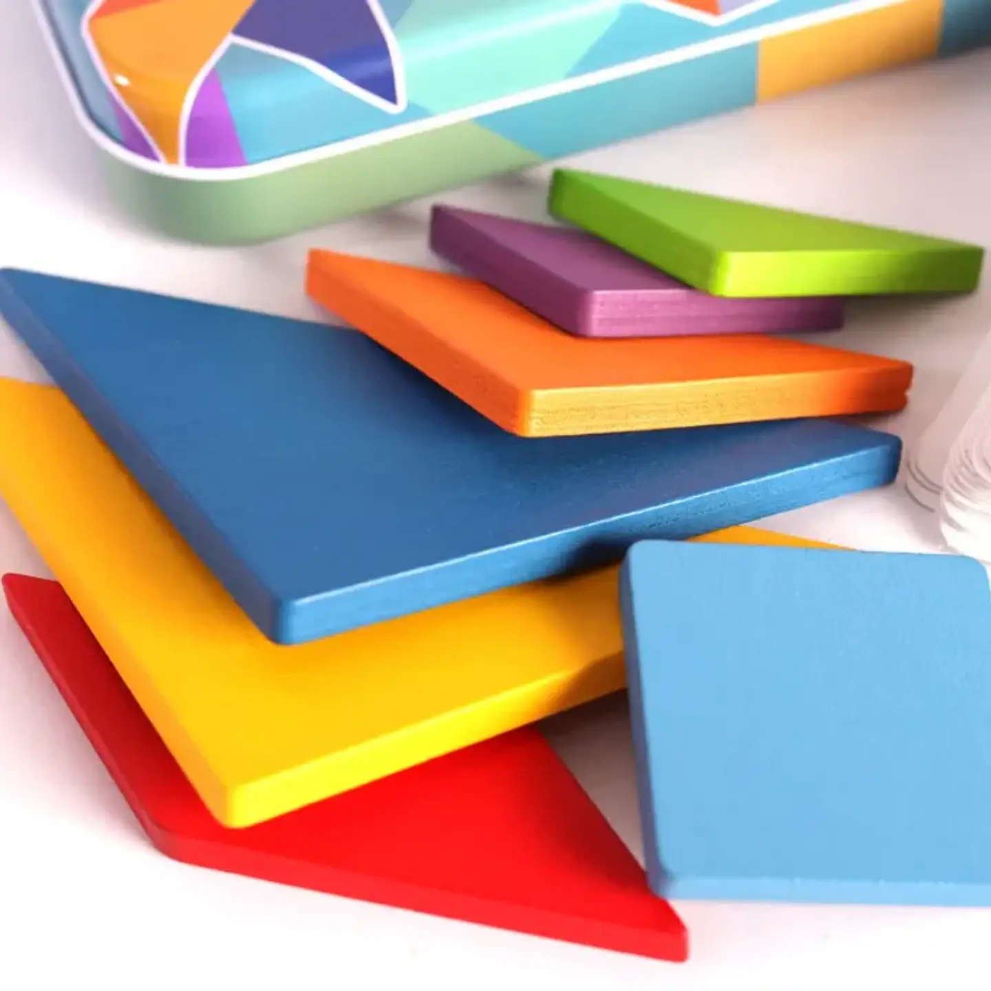 Wooden Tangram Puzzle Montessori Building Blocks Learning Game 5