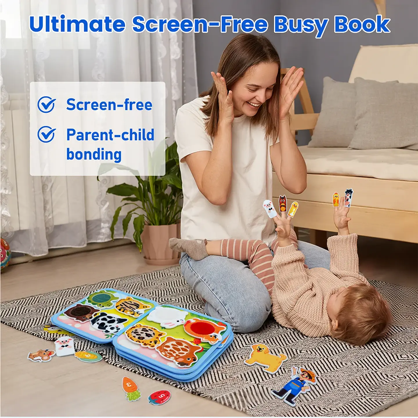 3D Farm Busy Board Quiet Book – Montessori Felt Activity Book for Fine Motor Skills & Early Learning 5